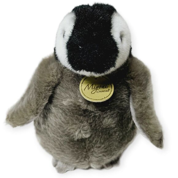 Miyoni by Aurora Baby Emperor Penguin Stuffed Animal 7" Gray and Black Plush - Picture 5 of 10